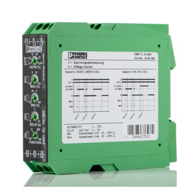 Phoenix Contact Monitoring Relay 3 Phase DPDT DIN Rail 230V AC 24 V DC 2866064