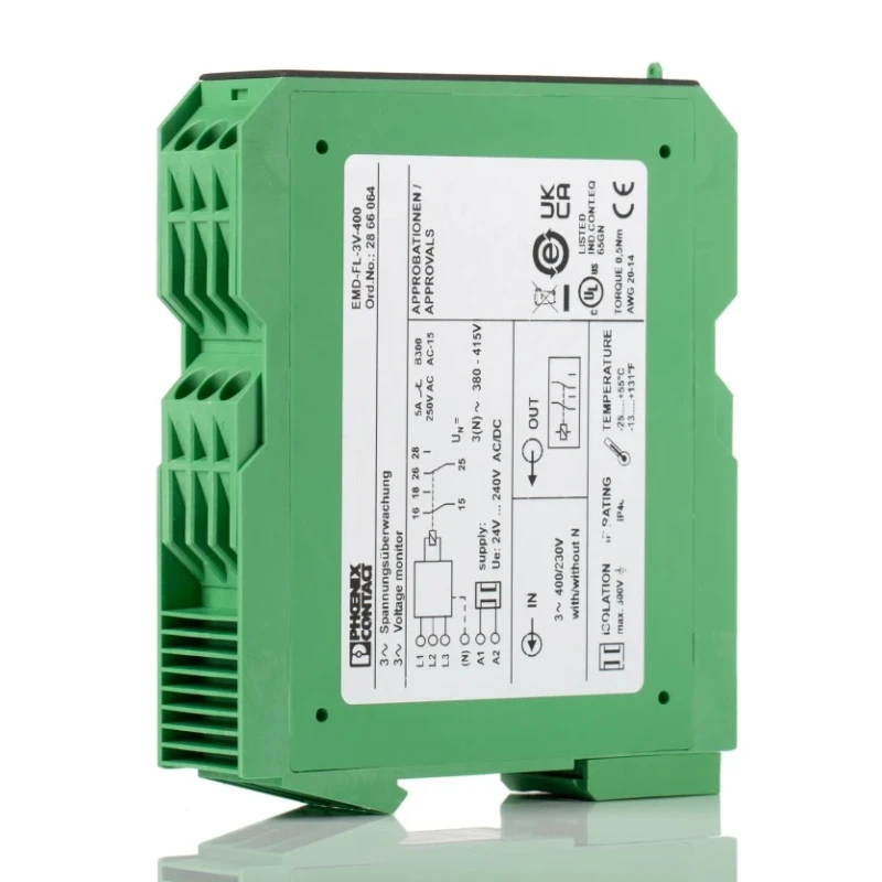Phoenix Contact Monitoring Relay 3 Phase DPDT DIN Rail 230V AC 24 V DC 2866064