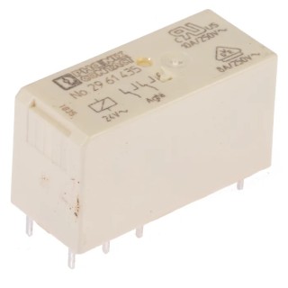 Phoenix Contact PCB Power Relay, 24V AC Coil, 8A Switching Current, DPDT Model 2961435