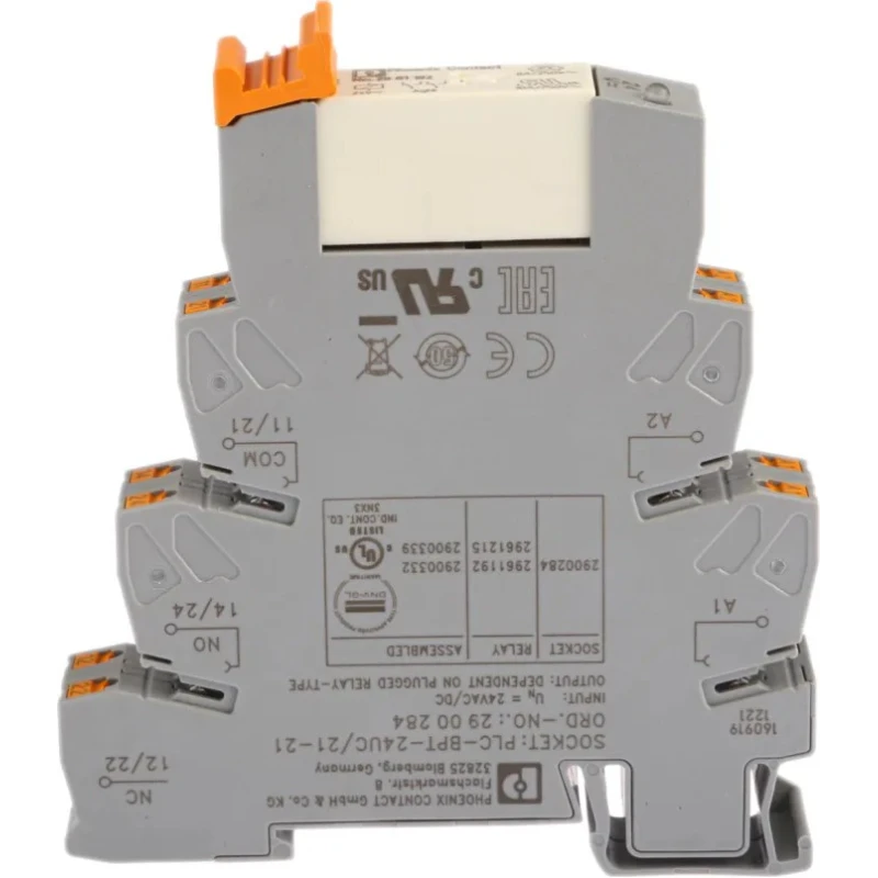 Phoenix Contact Electromechanical Interface Relay DIN Rail Mount 24V ac/dc Coil 6A Switching DPDT 2900332