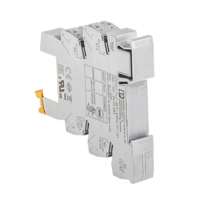 Phoenix Contact Interface Relay Module PLC-RPT- 24DC/21-21, DIN Rail Mount, 24V DC Coil, DPDT, 18mA Coil Current 2900330
