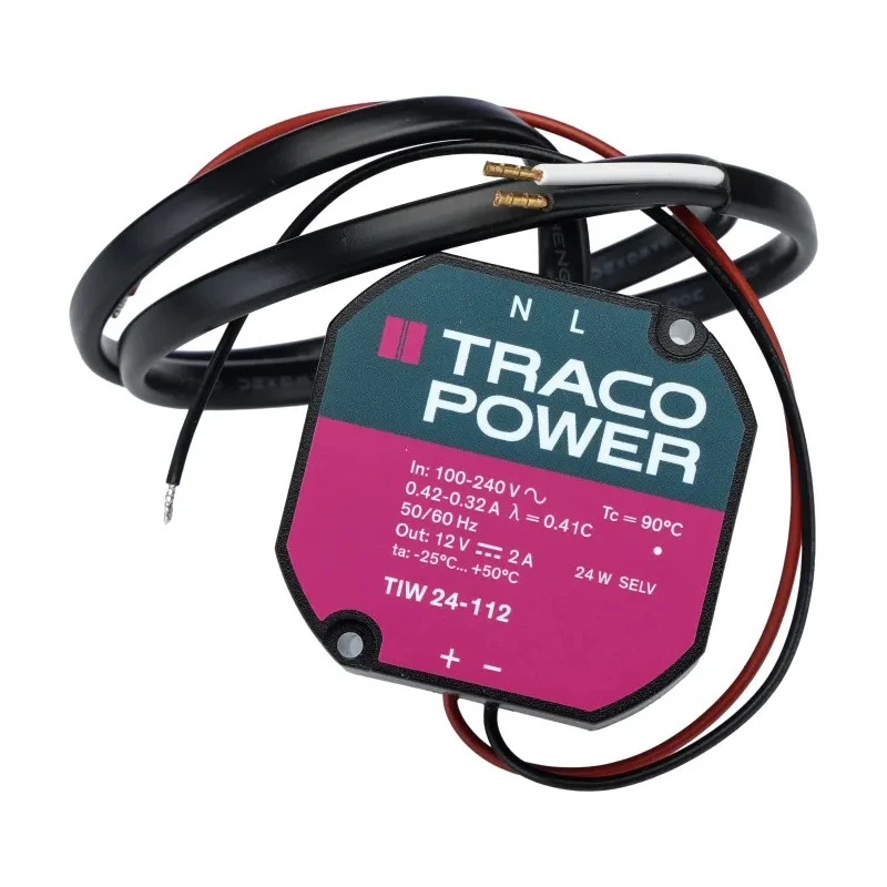 TRACOPOWER Switching Power Supply 12V DC 24W Chassis Mount Efficiency 83% TIW 24-112
