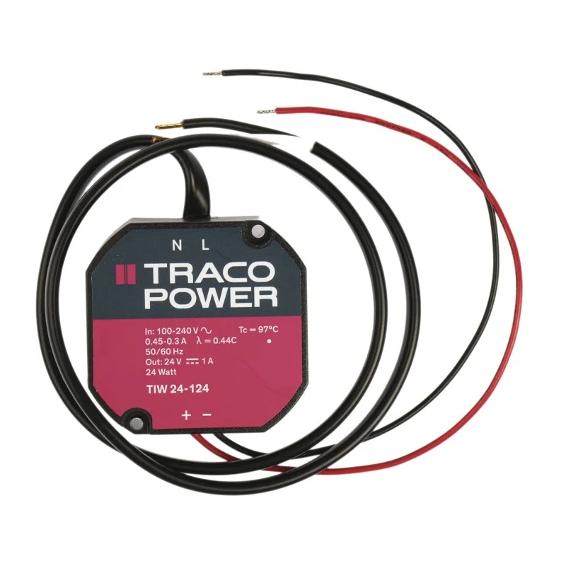 TRACOPOWER Switching Power Supply 24V DC, 24W Power, Wall Mount, Efficiency 85% TIW 24-124