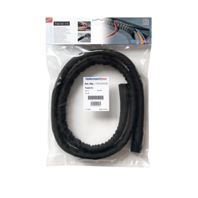 HellermannTyton Braided Polyethylene Terephthalate Black Cable Sleeve, 5 m Length, 5 mm 170-01011 TWIST-IN 05-PET-BK