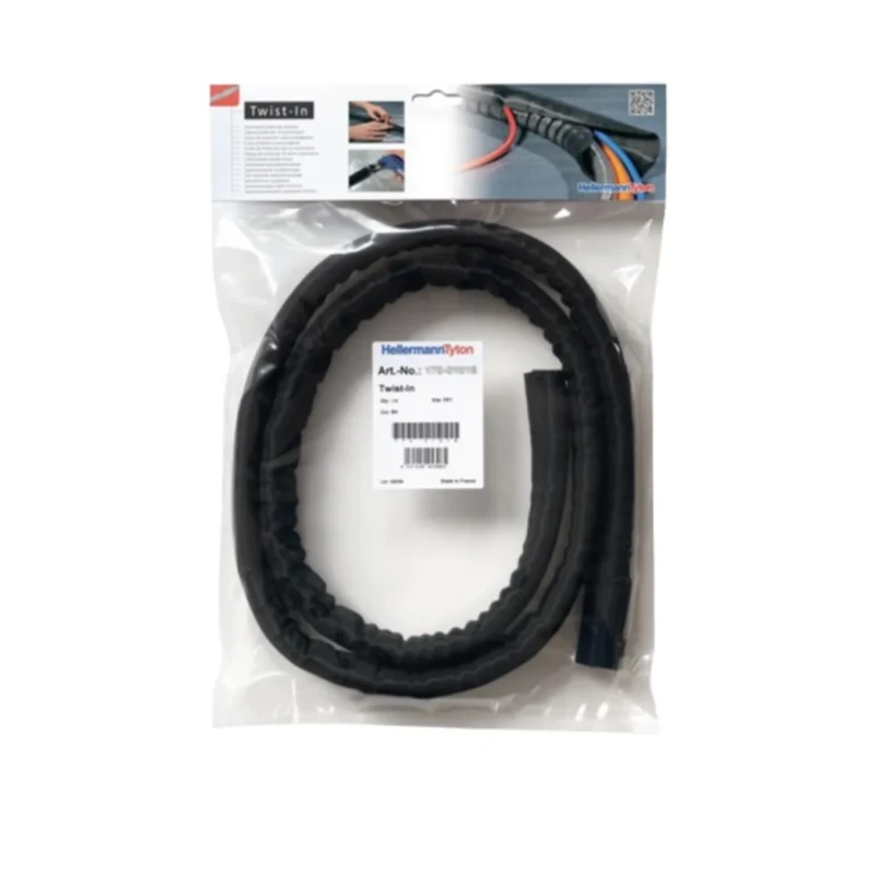 HellermannTyton Braided Polyethylene Terephthalate Black Cable Sleeve 2m Length 16-19mm 170-01014 TWIST-IN 19-PET-BK