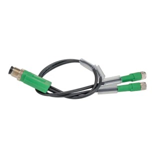 Phoenix Contact Sensor Actuator Cable SAC-3P-M12Y/2X0.3-PUR/M 8FS 3-Way Female to Male Straight Plug M12 300mm 60V dc 1671331