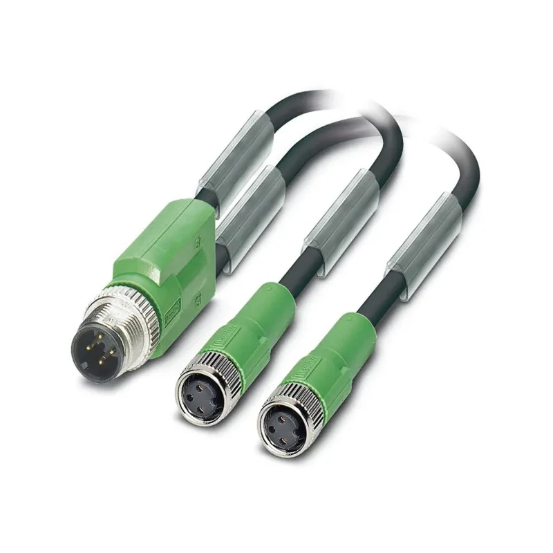 Phoenix Contact Sensor Actuator Cable Female 3 Way Straight Plug M12 to Male 3 Way M12, 600mm, Polyurethane Jacket 1671344