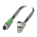 Phoenix Contact Sensor Actuator Cable Male 3 way Right Angle to Female 3 way Straight, 24V, Polyurethane Jacket 1681994