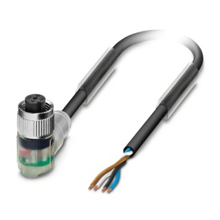 Phoenix Contact Sensor Actuator Cable Female 4 Way Right Angle to 4 Way Unterminated Polyurethane Jacket 10m 24V 1681020