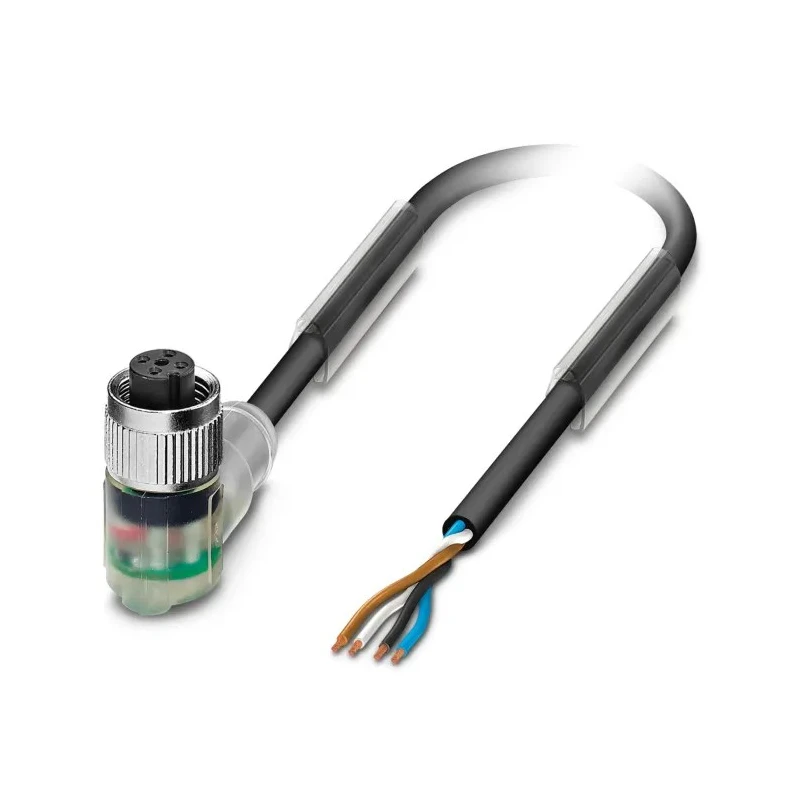 Phoenix Contact Sensor Actuator Cable Female 4 Way Right Angle to 4 Way Unterminated Polyurethane Jacket 10m 24V 1681020