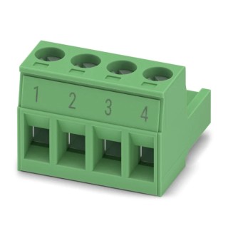 Phoenix Contact Pluggable Terminal Block MSTB 2.5/4-ST BD:1-4, 4-Contact, 5 mm Pitch, 320V, Polyamide Housing, Screw 1751086