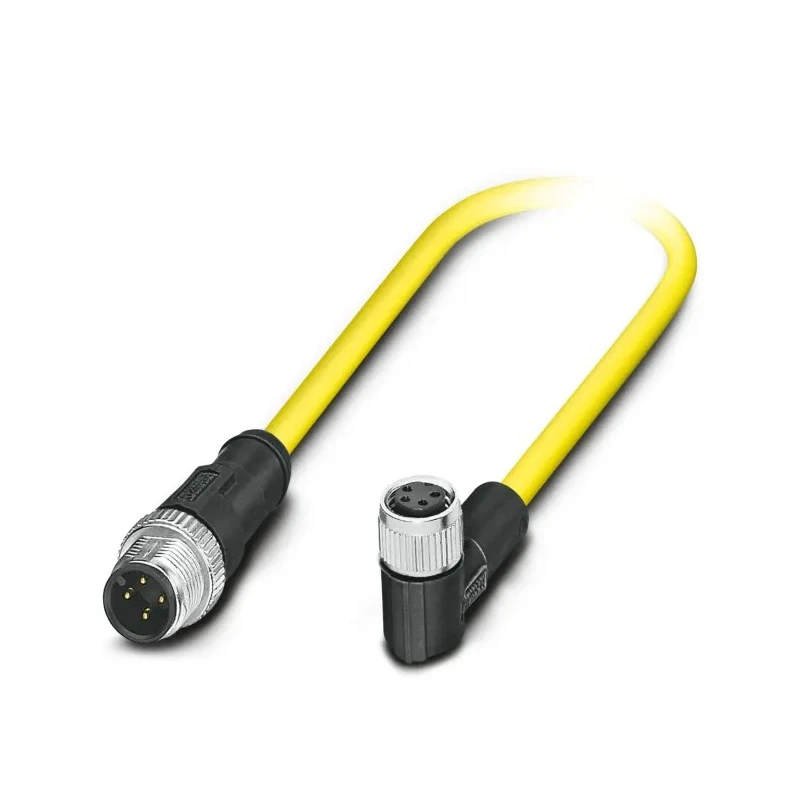 Phoenix Contact Female 4 Way M8 Right Angle to Male 4 Way M12 Straight Sensor Actuator Cable 500 mm 1406219