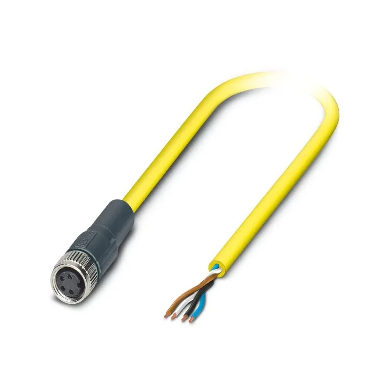 Phoenix Contact Sensor Actuator Cable Female 4 Way M8 to 4 Way Unterminated, PVC Jacket Yellow, 48V, 2m Length 1406240