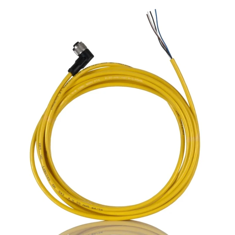 Phoenix Contact Sensor Actuator Cable Female 4 Way Right Angle to 4 Way Unterminated 5m, 250V, PVC Jacket, IP68 1406249