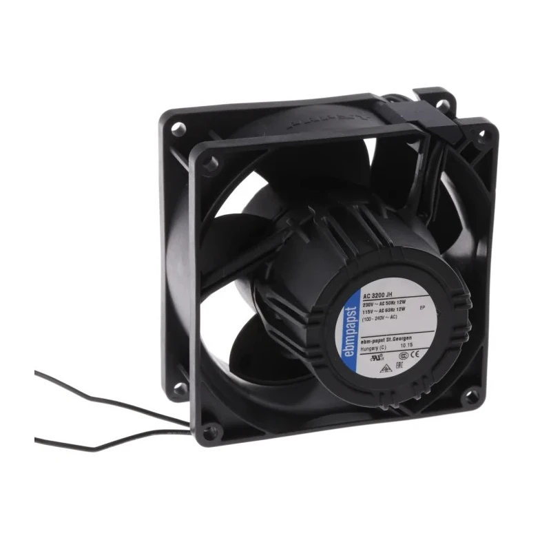 ebm-papst AC 3200 J Series Rectangular Axial Fan, Ball Bearing, 265 V AC Supply, 12 W, 6800 rpm, 144 m³/h Air Flow AC3200JH