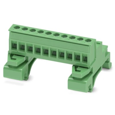 Phoenix Contact UMSTBHK 2.5/10-G Series 1-Level 10-Position Green DIN Rail Connector, 320V, 12A, Screw Termination 1765768