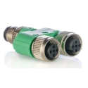Lumberg Automation Straight Circular Connector Adapter 5 M12 Male to 5 M12 Female, 60V, 4A, IP67 1683468