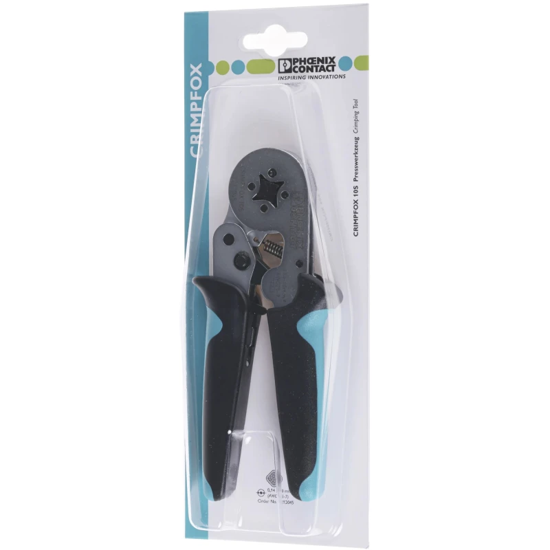 Phoenix Contact Crimp Tool for Wire Ferrules CRIMPFOX 10S 175mm Length EAC Approved 1212045