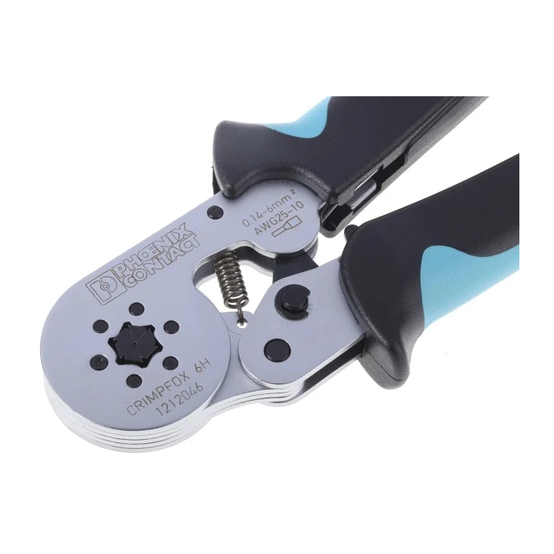 Phoenix Contact Crimp Tool for Wire Ferrules Hand Operation, 175mm Length, Compatible with Wire Sizes 0.14 to 6 AWG 1212046