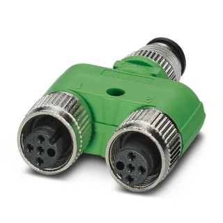 Phoenix Contact Straight Circular Connector Adapter 4 M12 Male 4 M12 48-60V AC Current 4A 50.1mm Length 1511789