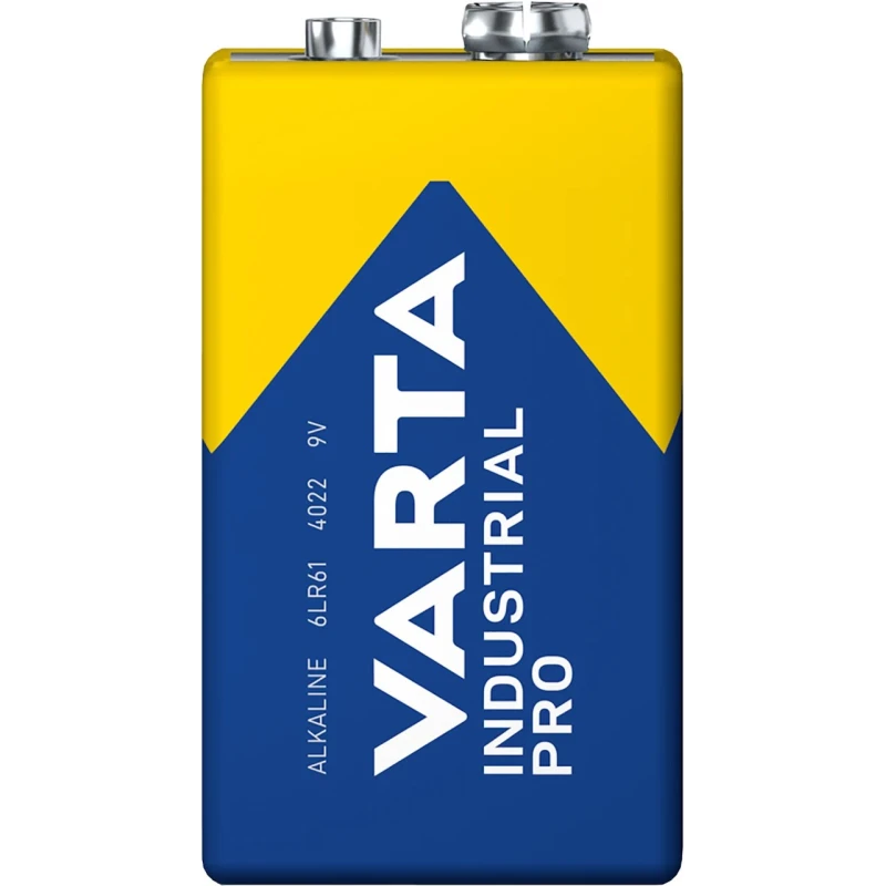 Varta Industrial Pro Alkaline 9V Battery 589mAh 48.5mm Height 17.5mm Width 46g Weight 4008496356799
