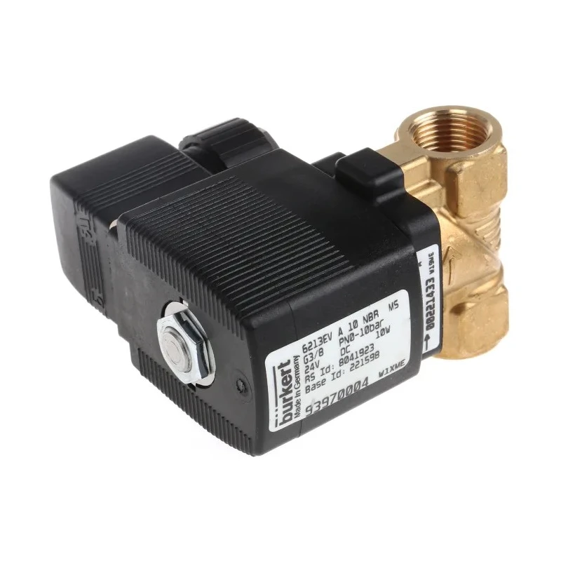 Burkert Solenoid Valve 2 Port NC DN 10 to 65 mm 24V DC Brass Body 10W Power 221598
