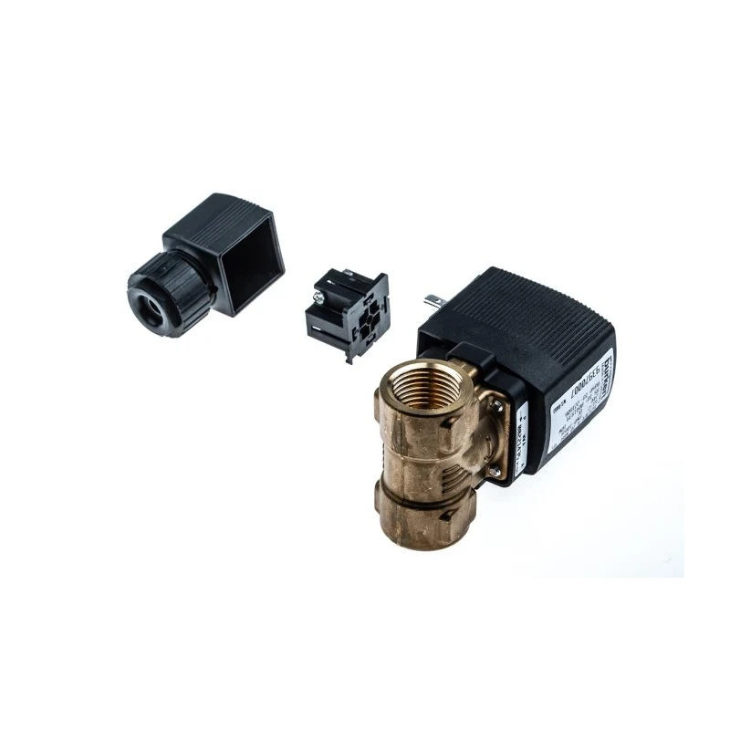 Burkert Brass 2 Port Normally Closed 1/2 in Solenoid Valve 24V DC 10 bar 221606