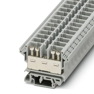 Phoenix Contact Feed Through Terminal Block URK-ND 2 Series Grey, 2 Positions, 1-Level, Screw Termination, 800V, 76A 0701095