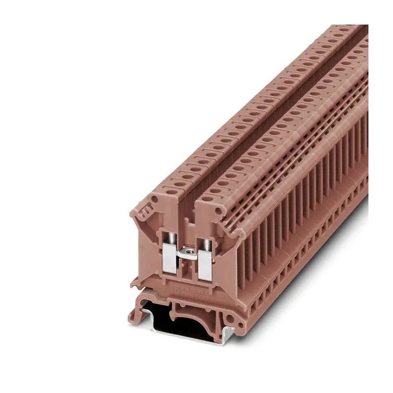 Phoenix Contact Feed Through Terminal Block UK 5 N BN Series, Brown, 1-Level, Screw Termination, 800V, 32A 3007330