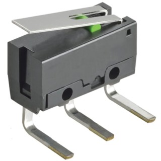 Omron Ultra Subminiature Hinge Lever Micro Switch Right Angle PCB Terminal 100mA 600V AC 6V DC SPST IP40 D2FS-FL-N-A