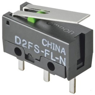 Omron Ultra Subminiature Hinge Lever Micro Switch PCB Terminal 100mA 600V AC 6V DC SPST IP40 D2FS-FL-N