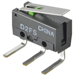 Omron Ultra Subminiature Hinge Lever Micro Switch Left Angle PCB Terminal 6 V dc 600 V ac SPST 100mA D2FS-FL-N-A1