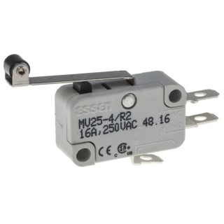 RS PRO Long Roller Lever Micro Switch Solder Terminal 16A 250V AC SPDT 804-6206
