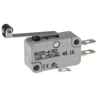 RS PRO Long Roller Lever Micro Switch Solder Terminal 16A 250V AC SPDT 804-6206