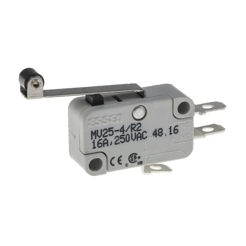 RS PRO Long Roller Lever Micro Switch Solder Terminal 16A 250V AC SPDT 804-6206