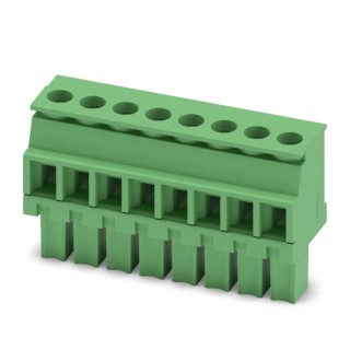 Phoenix Contact Pluggable Terminal Block 8-Contact 3.81 mm Pitch, 1 Row, Green Polyamide Housing 1827033