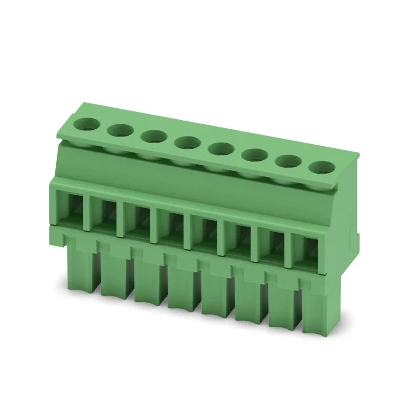 Phoenix Contact Pluggable Terminal Block 8-Contact 3.81 mm Pitch, 1 Row, Green Polyamide Housing 1827033
