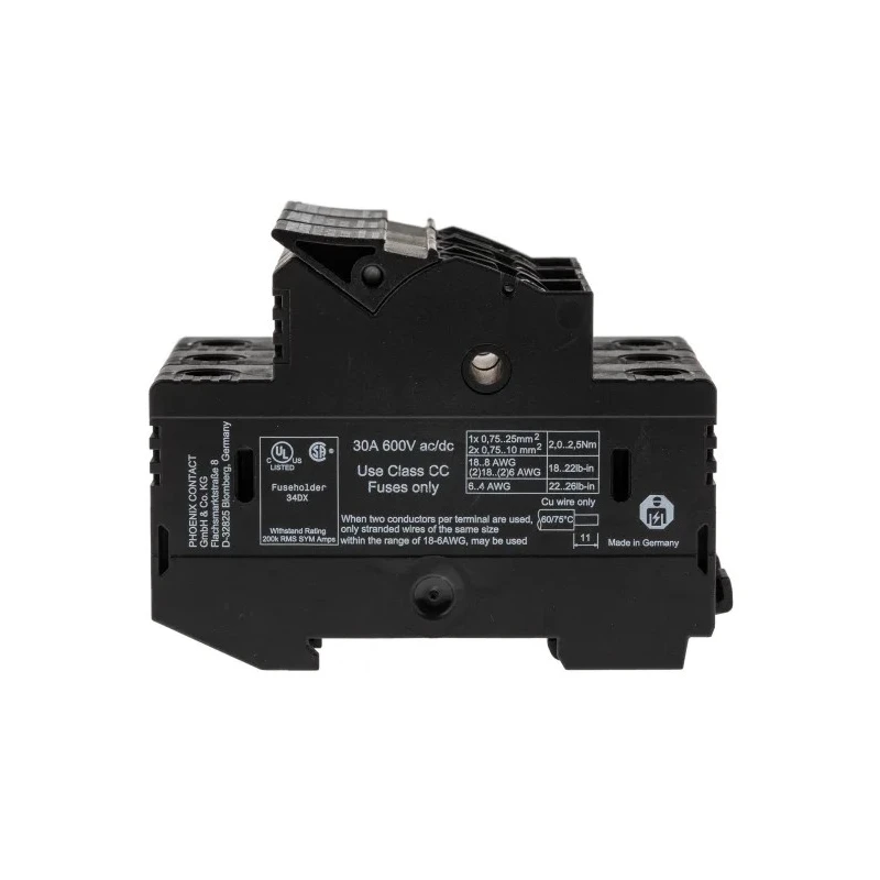 Phoenix Contact UK 10.3-CC HESI N 3POL Fuse Terminal Block 690V 32A Screw Termination 3048603