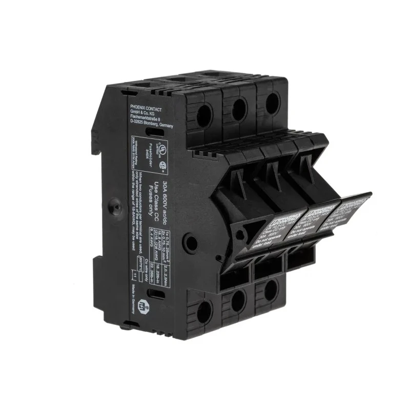 Phoenix Contact UK 10.3-CC HESI N 3POL Fuse Terminal Block 690V 32A Screw Termination 3048603
