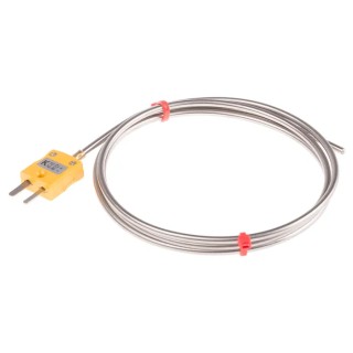 RS PRO Type K Mineral Insulated Thermocouple Stainless Steel Probe 3 mm Diameter 1 m Length -40 °C to 1100 °C 804-7965