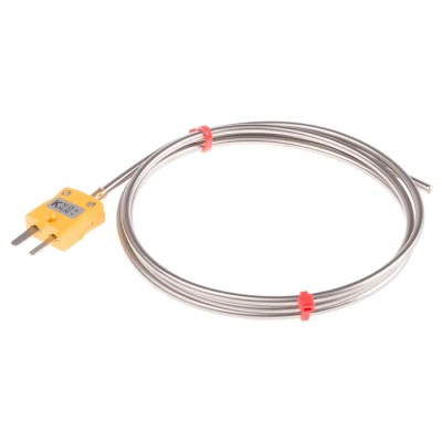 RS PRO Type K Mineral Insulated Thermocouple Stainless Steel Probe 3 mm Diameter 1 m Length -40 °C to 1100 °C 804-7965