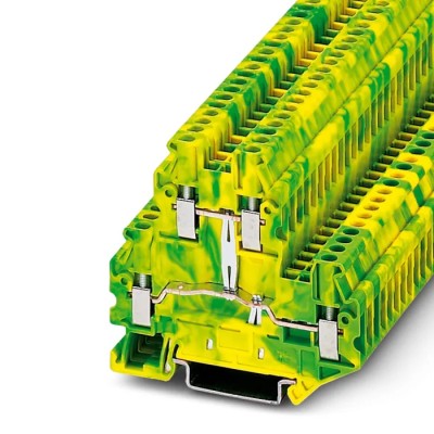 Phoenix Contact UTTB 2.5-PE Series Earth Terminal Block Green, Yellow, 2.5mm², 2-Level, Screw Termination, IECEx/ATEX 3044665
