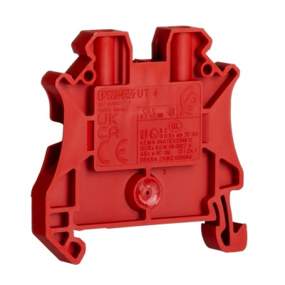 Phoenix Contact Feed Through Terminal Block Red 4mm² 1-Level Screw 32A 1kV UT 4 RD 3045127