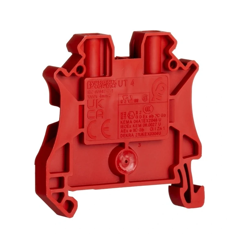 Phoenix Contact Feed Through Terminal Block Red 4mm² 1-Level Screw 32A 1kV UT 4 RD 3045127