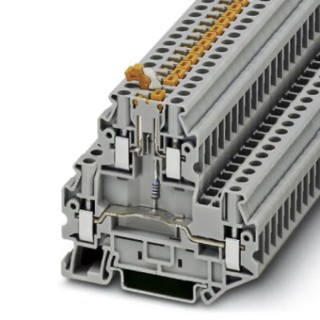 Phoenix Contact UTTB 4-MT P/P LA 24 RD/O-U Series Knife Disconnect Terminal Block Grey, 24V, 20A, 2-Level 3046773
