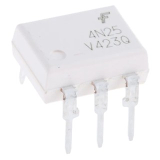 onsemi DC Input Transistor Output Optocoupler Through Hole 6-Pin DIP 4N25VM