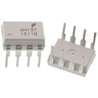 onsemi DC Input Optocoupler Through Hole 8-Pin MDIP 1 Channel 1.8V Max Forward Voltage 6N137M