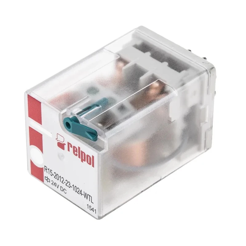 Relpol Power Relay 24V DC Coil 10A Switching Current DPDT Plug-In Terminal R15-2012-23-1024-WTL