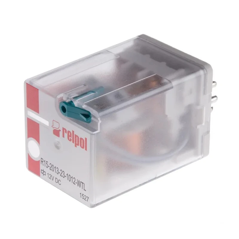 Relpol Power Relay 12V DC Coil 10A Switching Current 3PDT Plug-In Terminal Silver Alloy Contacts R15-2013-23-1012-WTL