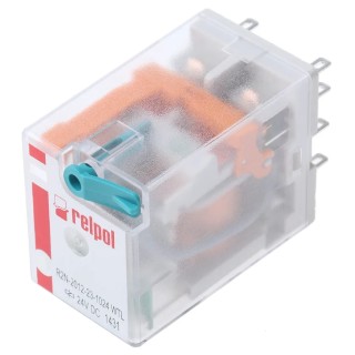 Relpol Surface Power Relay 24V Coil 12A Switching Current DPDT R2N-2012-23-1024-WTL